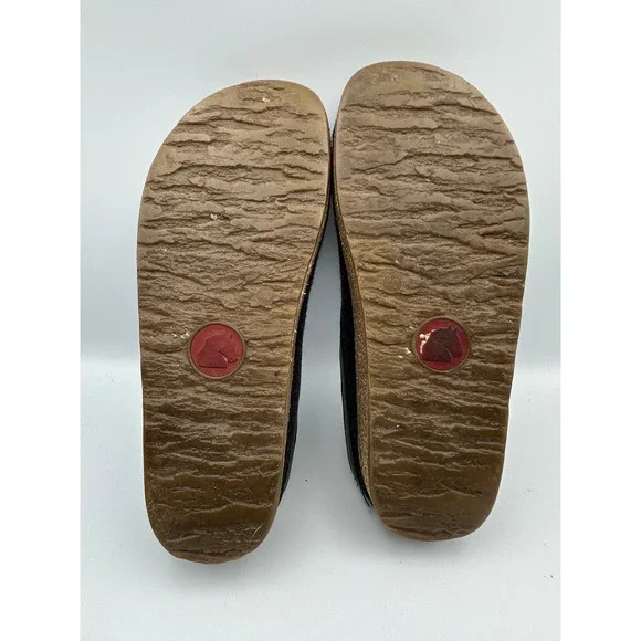 Haflinger Grizzly Wool Clogs Charcoal Grey Cork Sole Leather Shoes W9 M7 EU 40 - Picture 9 of 11